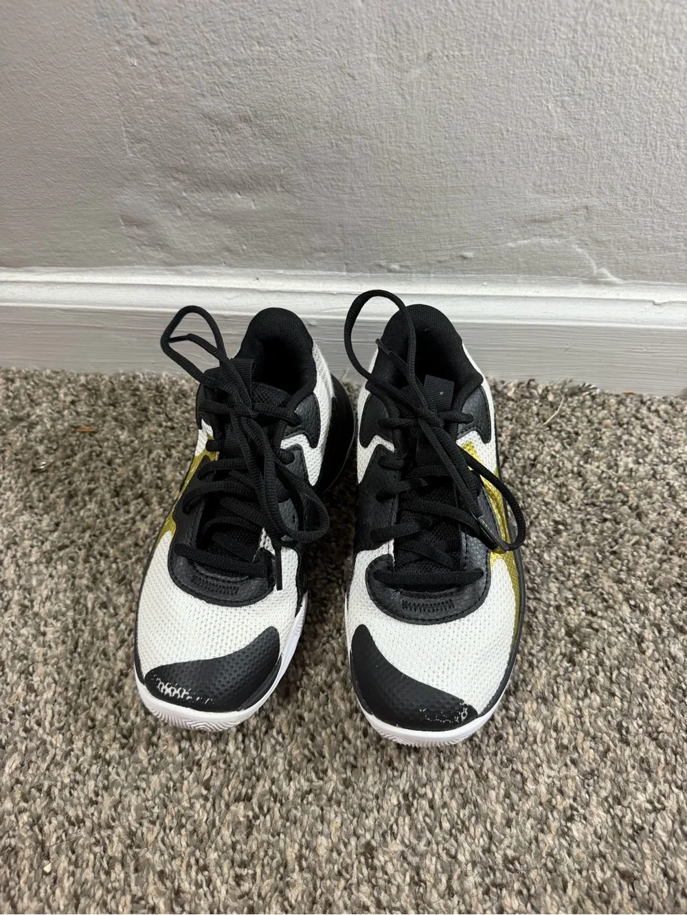 Under Armour Kids Black, White & Yellow Athletic Sneakers